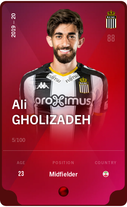 Sorare - Sorare Official - Ali Gholizadeh 2019-20 • Rare 5/100 - NFT # 87665658142241210848141971102906669920966227606227500277886875712416298614212