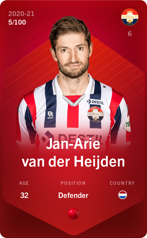 Sorare - Sorare Official - Jan-Arie van der Heijden 2020-21 • Rare 5/100 - NFT # 962999330866689565870188382972545070454279335196489045176743770227442034761