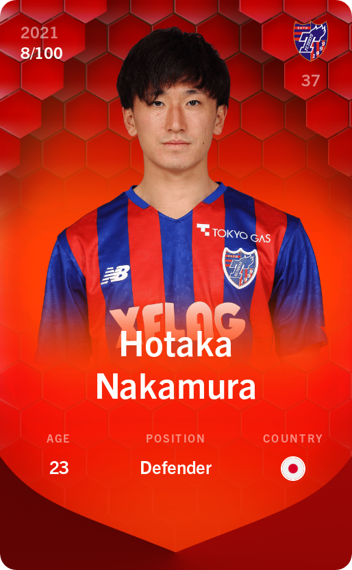 Sorare - Sorare Official - Hotaka Nakamura 2021-22 • Rare 8/100 - NFT # 59388732697012643923302781296519161892099106292503361238747392936016091502177