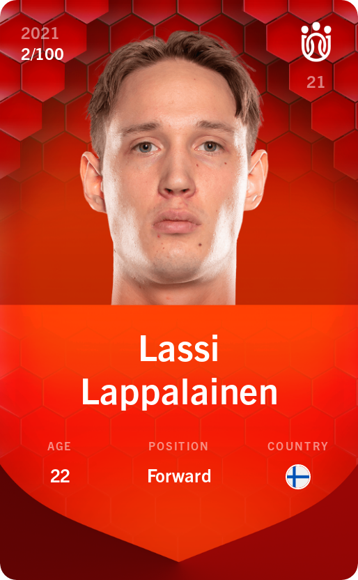 Sorare - Sorare Official - Lassi Lappalainen 2021-22 • Rare 2/100 - NFT # 33003947955087832527392050546039136418535947438059477733793812154370240030108