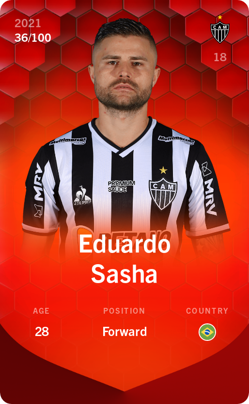 Sorare - Sorare Official - Eduardo Sasha 2021-22 • Rare 36/100 - NFT # 107964894870702386739366678061599037517675939117033258192141635208828827763414