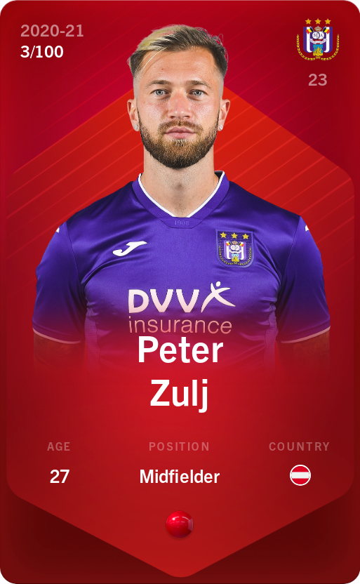 Sorare - Sorare Official - Peter Zulj 2020-21 • Rare 3/100 - NFT # 93810030263513323199359805953464169273704796369006092147667069924782603174302