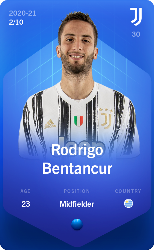 Sorare - Sorare Official - Rodrigo Bentancur 2020-21 • Super Rare 2/10 - NFT # 111421884839593674833222448655921613154378096478674562306495704835543622615784
