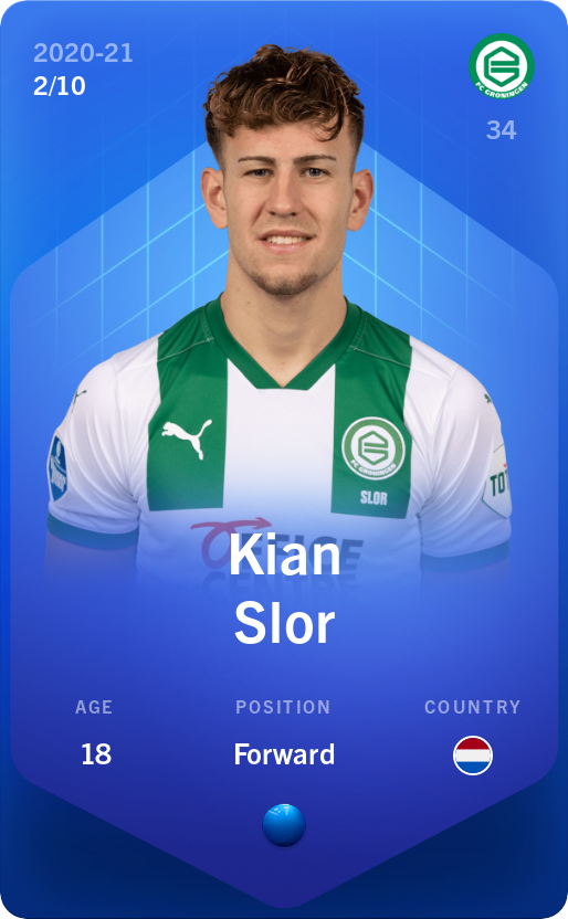 Sorare - Sorare Official - Kian Slor 2020-21 • Super Rare 2/10 - NFT # 30859639420570546703998195007122236197330341990525046344476016528869880428062
