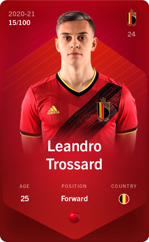Sorare - Sorare Official - Leandro Trossard 2020-21 • Rare 15/100 - NFT # 98132860902242586955384108717659987453619424265164560207335898156642300995460