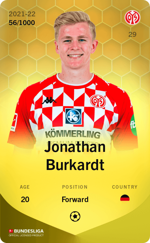 Jonathan Burkardt 2021-22 • Limited 56/1000