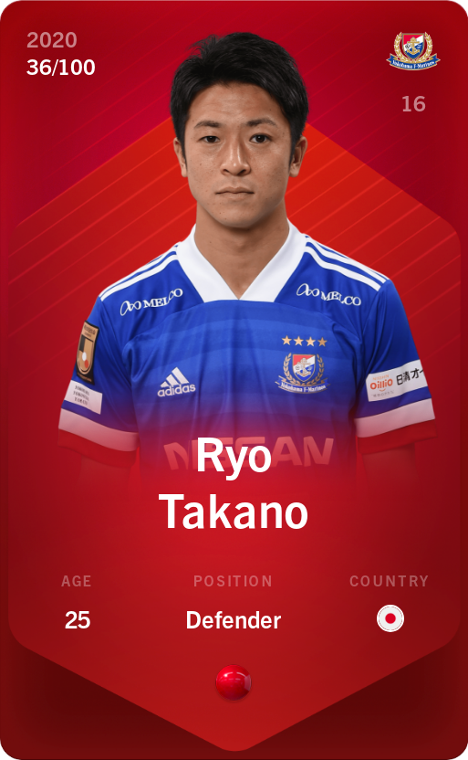 Sorare - Sorare Official - Ryo Takano 2020-21 • Rare 36/100 - NFT # 98572111922421551882119492844141087151546644394793758165812683522007016442490