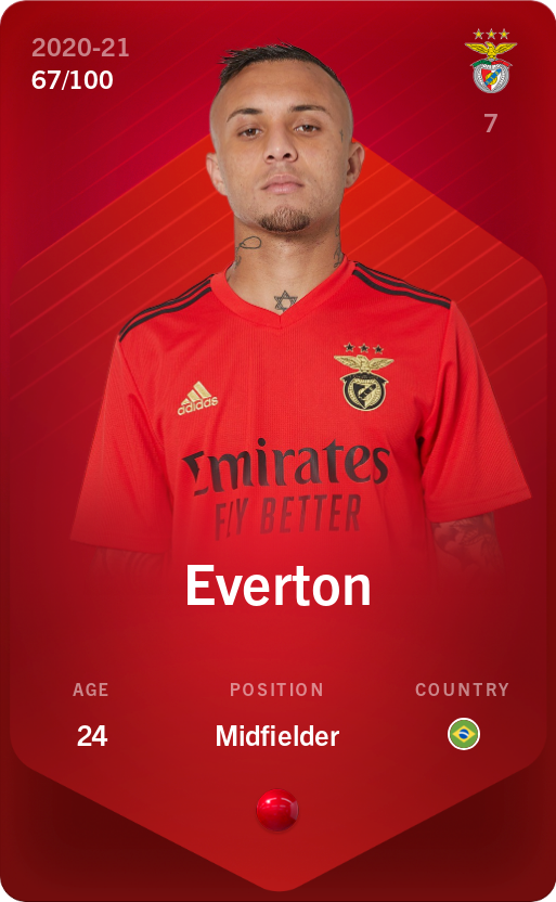 Sorare - Sorare Official - Everton 2020-21 • Rare 67/100 - NFT # 59654688503099068937011923805868534163012394300247793799115720916073480463615