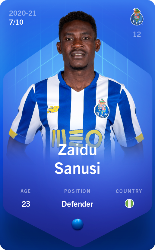 Sorare - Sorare Official - Zaidu Sanusi 2020-21 • Super Rare 7/10 - NFT # 8293946910187562053886096838088445210169809794830065538858827490970593487837