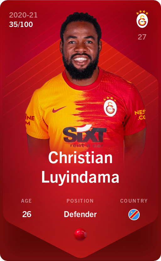Sorare - Sorare Official - Christian Luyindama 2020-21 • Rare 35/100 - NFT # 13439587830420852048915007221737118233740024757575904698329874343301066866365