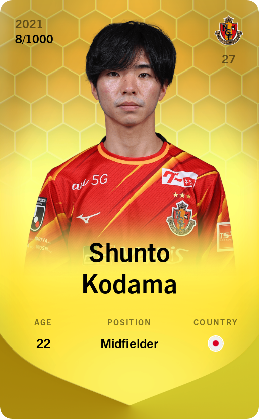 Sorare - Sorare Official - Shunto Kodama 2021-22 • Limited 8/1000 - NFT # 78365841929847819334204728722249394091331086884202379479291146228268252394237