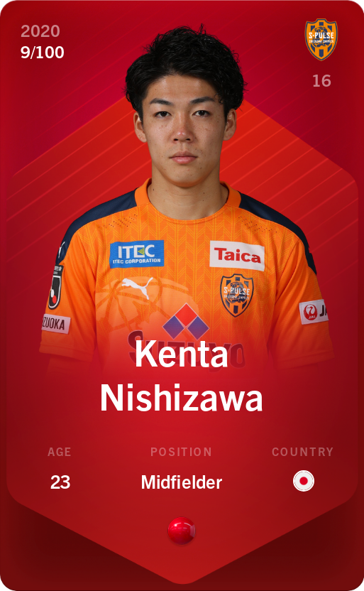 Sorare - Sorare Official - Kenta Nishizawa 2020-21 • Rare 9/100 - NFT # 76244837270339121133627212345947227169447752883170372985248362779466545019297