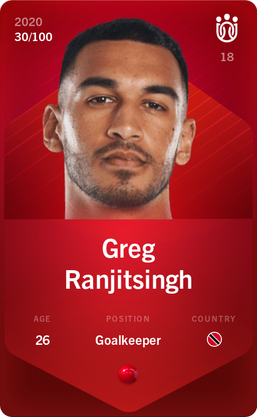 Sorare - Sorare Official - Greg Ranjitsingh 2020-21 • Rare 30/100 - NFT # 89967233741795598162793757721105375762360940108547374905876909688423798232069
