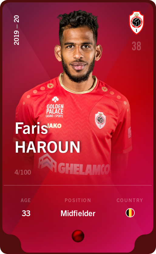 Sorare - Sorare Official - Faris Haroun 2019-20 • Rare 4/100 - NFT # 105689890407642889657904353086647802335329210701769484331477191491683219885451