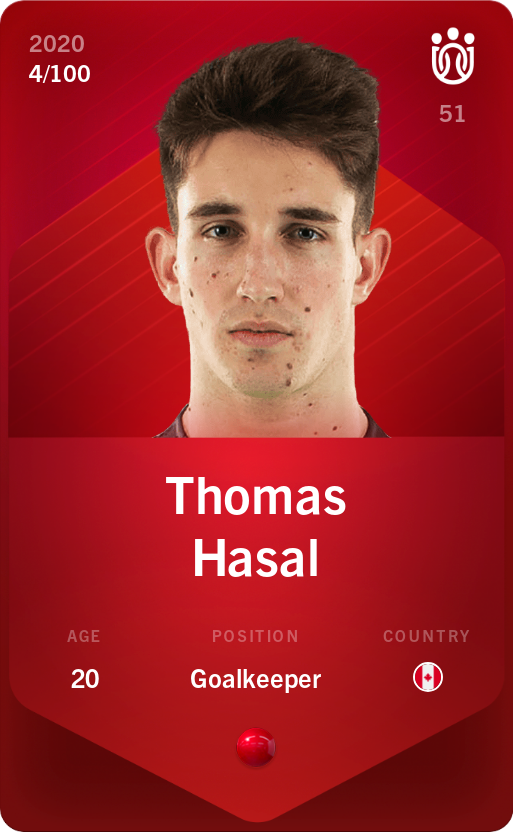 Sorare - Sorare Official - Thomas Hasal 2020-21 • Rare 4/100 - NFT # 73226943071353591110852120853762859938813393424109750080439419045140230277661