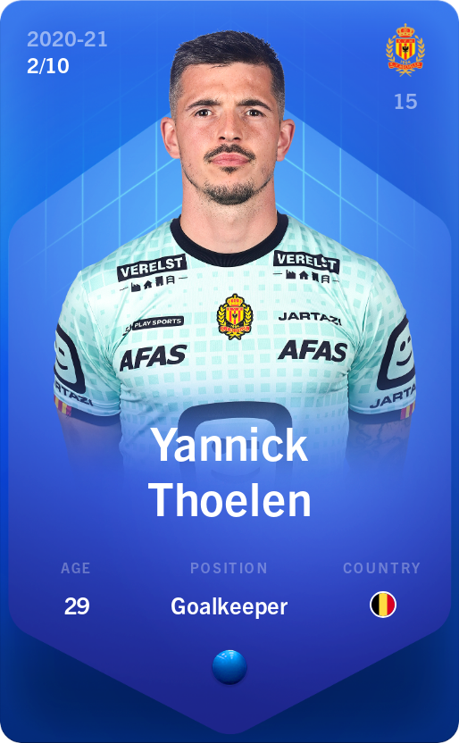 Sorare - Sorare Official - Yannick Thoelen 2020-21 • Super Rare 2/10 - NFT # 115530652890774890641887076603580562180416512236241170075562382409073822369017