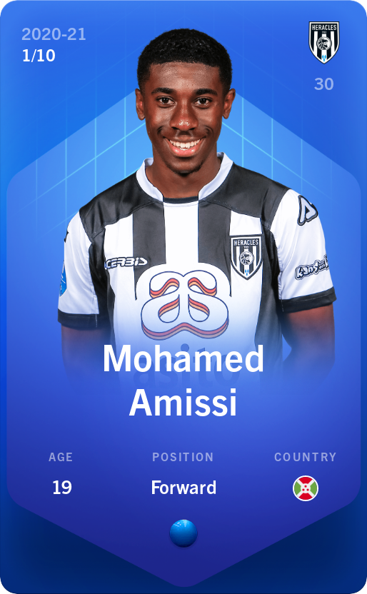 Sorare - Sorare Official - Mohamed Amissi 2020-21 • Super Rare 1/10 - NFT # 25661361388248572854601904021306400536438901070231866042799146881031972601106