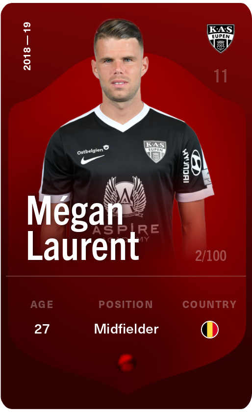 Sorare - Sorare Official - Mégan Laurent 2018-19 • Rare 2/100 - NFT # 53570049336864749789734374612840599997612028091628756581782607521823654486594