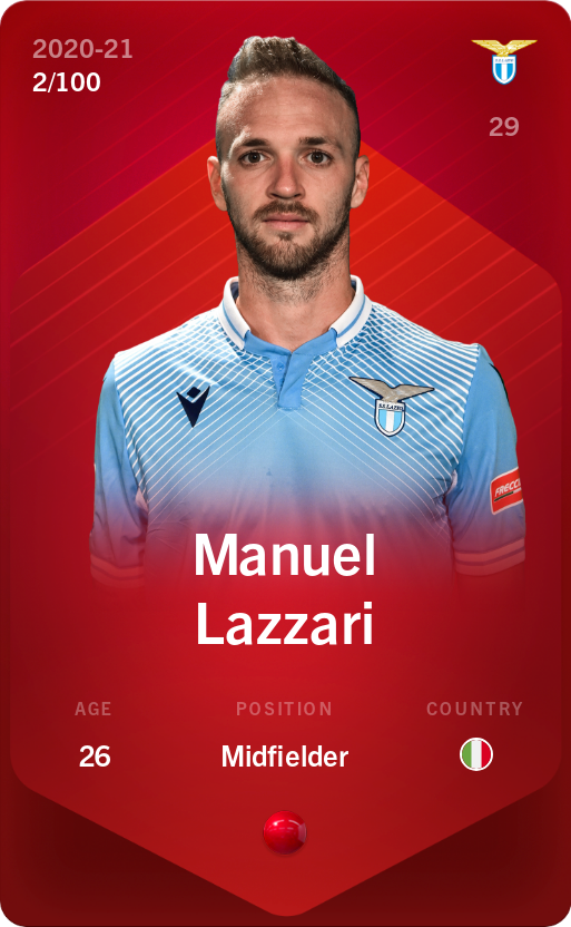 Sorare - Sorare Official - Manuel Lazzari 2020-21 • Rare 2/100 - NFT # 50862566069099126837626059902485307457062078689023201768636512005854074552710