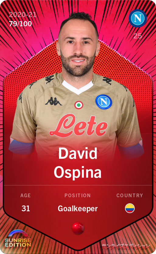 Sorare - Sorare Official - David Ospina 2020-21 • Rare 79/100 - NFT # 1518852551984051451348461328583367627792299295348648335850930961224409023822