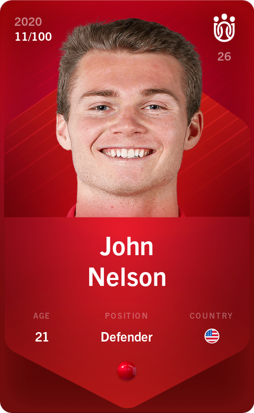 Sorare - Sorare Official - John Nelson 2020-21 • Rare 11/100 - NFT # 30184695221850731050896989530707501575464021859205096268213586236327301958047