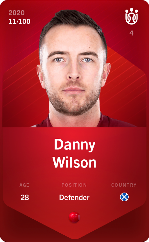 Sorare - Sorare Official - Danny Wilson 2020-21 • Rare 11/100 - NFT # 4994911777801673546151018408522207538001729028829239285429668039165353167919