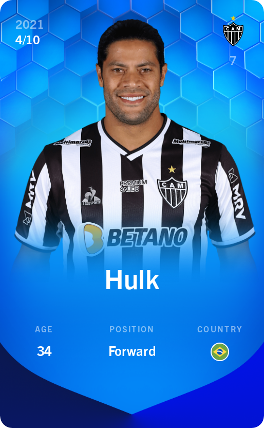 Sorare - Sorare Official - Hulk 2021-22 • Super Rare 4/10 - NFT # 56412603744604738284372466604221331017505332333915429374585687226511451465284