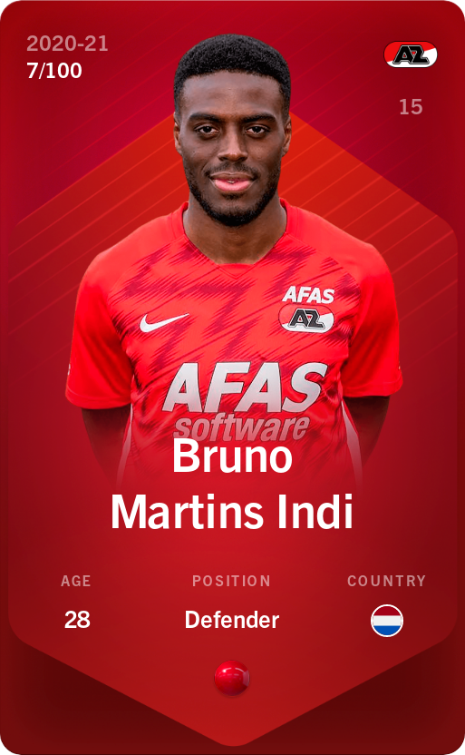 Sorare - Sorare Official - Bruno Martins Indi 2020-21 • Rare 7/100 - NFT # 83026709131214359660482807130548563739809622289356133151873589019306831415962