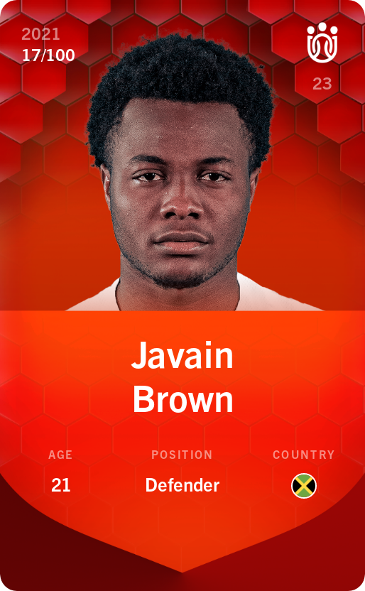 Sorare - Sorare Official - Javain Brown 2021-22 • Rare 17/100 - NFT # 74977587908882024901940204599756867833775871327220737156267564629603629613316