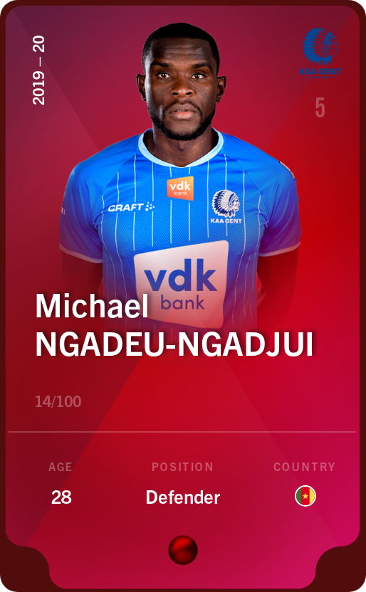 Sorare - Sorare Official - Michael Ngadeu-Ngadjui 2019-20 • Rare 14/100 - NFT # 91223990502695158479856874551838608179722117261065943540258593375350951137594