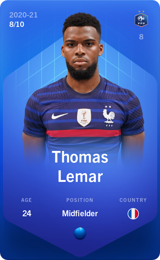 Sorare - Sorare Official - Thomas Lemar 2020-21 • Super Rare 8/10 - NFT # 66803003865042062260712463065167072710092361028483024105286147517444829879640