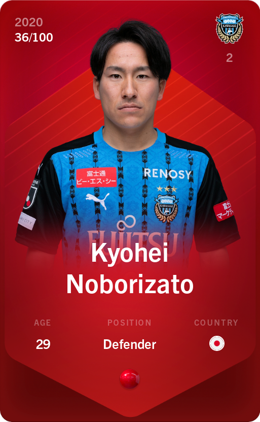 Sorare - Sorare Official - Kyohei Noborizato 2020-21 • Rare 36/100 - NFT # 59347398845902410825908301907302089208672636886654199815134456084463189871598