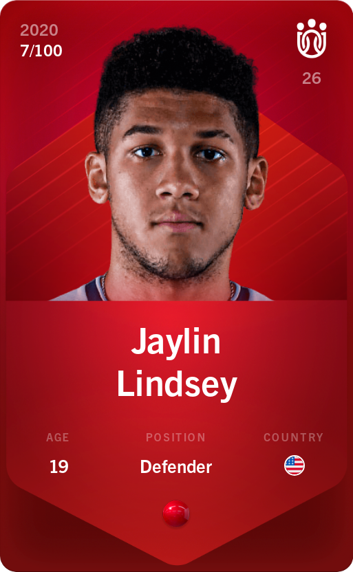 Sorare - Sorare Official - Jaylin Lindsey 2020-21 • Rare 7/100 - NFT # 57579769711620429919400548233527529719613079151060637668917937444124224494927