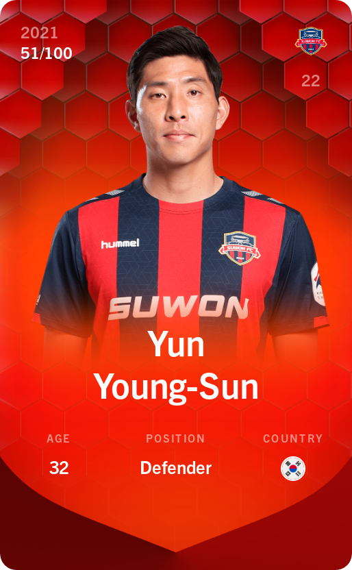 Sorare - Sorare Official - Yun Young-Sun 2021-22 • Rare 51/100 - NFT # 109808057249984594948614081655200779859628204285246177396056837165570563534841