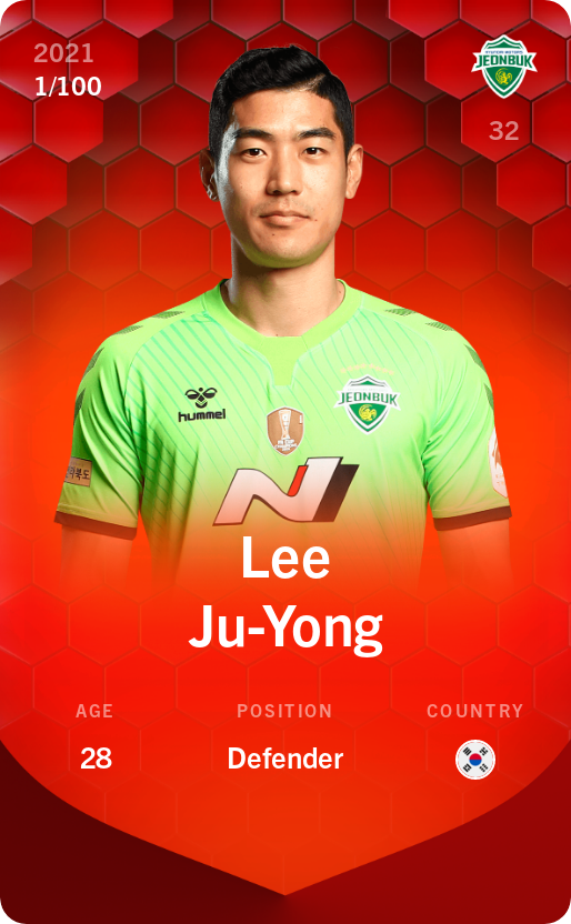 Sorare - Sorare Official - Lee Ju-Yong 2021-22 • Rare 1/100 - NFT # 47609767373470909449871386766872135485786772784354117761242399747627635356221