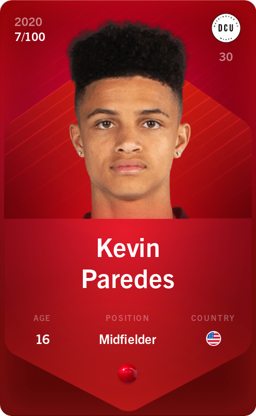 Sorare - Sorare Official - Kevin  Paredes 2020-21 • Rare 7/100 - NFT # 37873079477880542448900936069972060443204204024809343882826706500113432065816