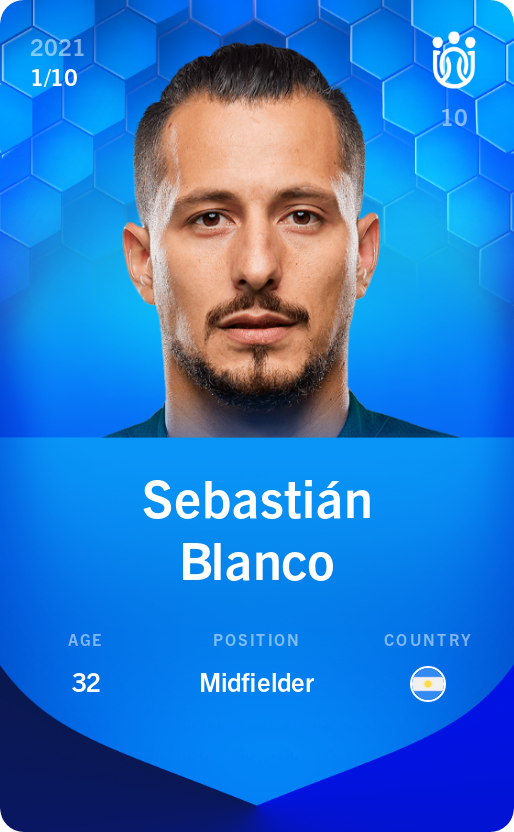 Sorare - Sorare Official - Sebastián Blanco 2021-22 • Super Rare 1/10 - NFT # 87107272359433536930730975265911895036222123341395260628700119445258538821198