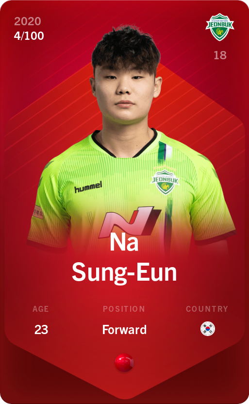 Sorare - Sorare Official - Na Sung-Eun 2020-21 • Rare 4/100 - NFT # 9393321549440643848092281002390649656389851287734533618407927249254322008952