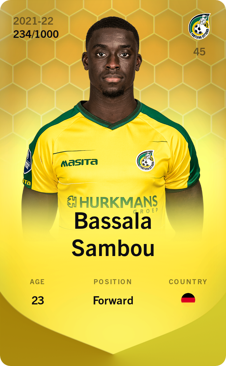 Sorare - Sorare Official - Bassala Sambou 2021-22 • Limited 234/1000 - NFT # 112299457005768761894574639834036697541610120163687642567573668907411248897587