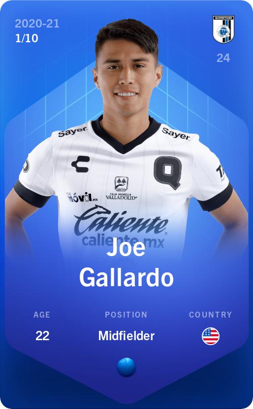 Sorare - Sorare Official - Joe Gallardo 2020-21 • Super Rare 1/10 - NFT # 82091112695790517732264397098436824498146843474560359349356905703546924399208