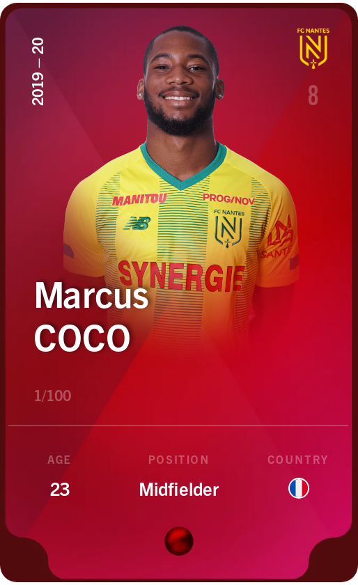 Sorare - Sorare Official - Marcus Coco 2019-20 • Rare 1/100 - NFT # 84352950275187481428926047165997382906699912463501288964649167170791030003661