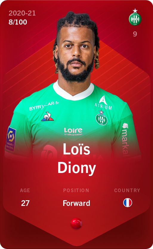 Sorare - Sorare Official - Loïs Diony 2020-21 • Rare 8/100 - NFT # 101319934496014401112709966606169250000317452718178269702266281358022770123711