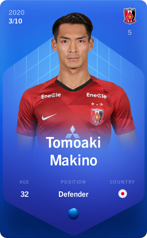 Sorare - Sorare Official - Tomoaki Makino 2020-21 • Super Rare 3/10 - NFT # 46998898559791818142108493789047965341606470239521327145669158826618671274173