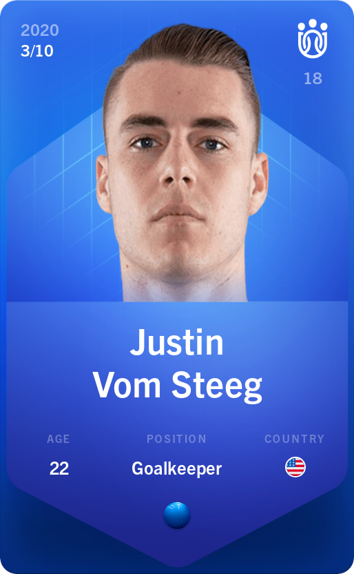 Sorare - Sorare Official - Justin Vom Steeg 2020-21 • Super Rare 3/10 - NFT # 18522065590375673390708786586164859611357497726600143064297577465627873306105
