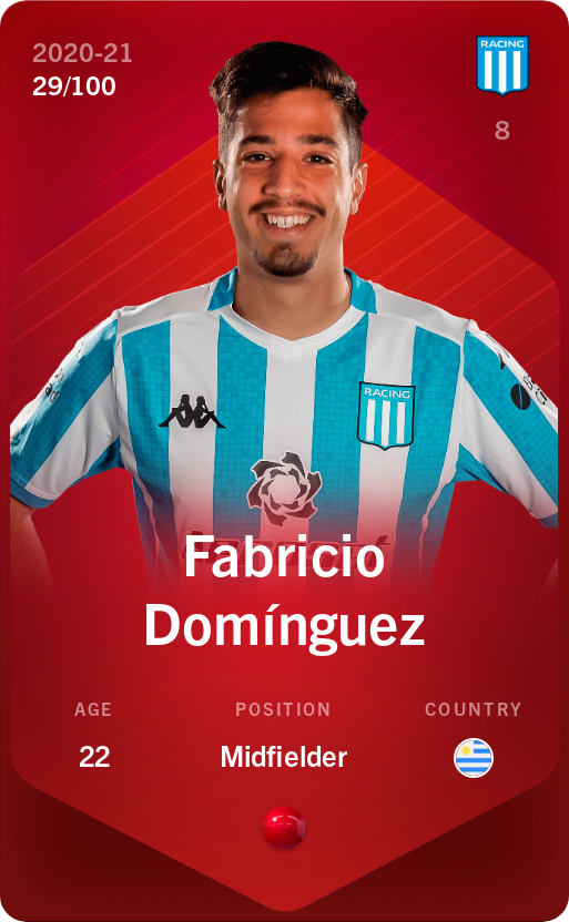 Sorare - Sorare Official - Fabricio Domínguez 2020-21 • Rare 29/100 - NFT # 79073817660346808449539621751219831291941987805792686748137204313930096357503