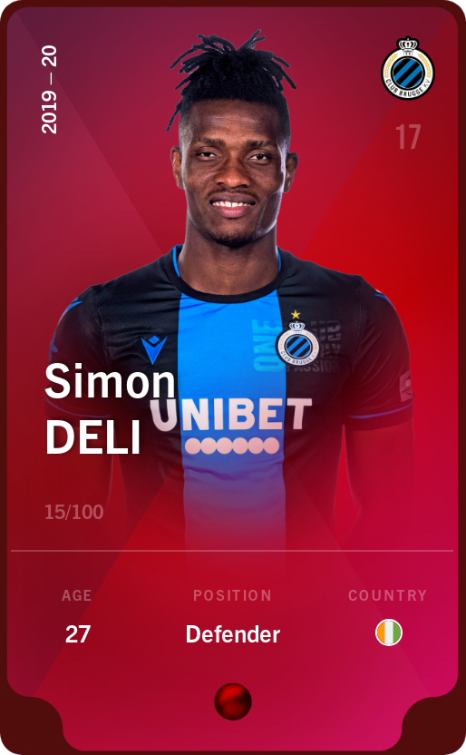Sorare - Sorare Official - Simon Deli 2019-20 • Rare 15/100 - NFT # 103687414494230456129562420182432839298738332538295618518463053864227906374485