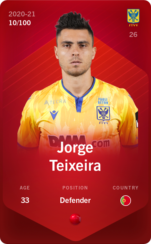 Sorare - Sorare Official - Jorge Teixeira 2020-21 • Rare 10/100 - NFT # 24181375496116475639005990903661234203157680790484847992471027490277523657162