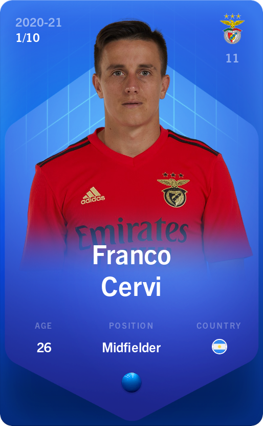 Sorare - Sorare Official - Franco Cervi 2020-21 • Super Rare 1/10 - NFT # 85685531158001954615261437218382853424035387093097139097253607174723365817744