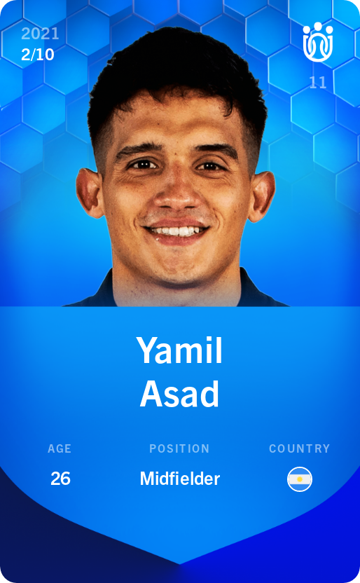 Sorare - Sorare Official - Yamil Asad 2021-22 • Super Rare 2/10 - NFT # 32522157473701611986978567823368631184062401735296169911926041576135376603129