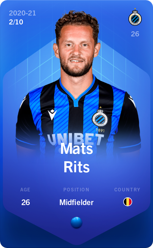 Sorare - Sorare Official - Mats Rits 2020-21 • Super Rare 2/10 - NFT # 47356106523886680465023763402761431869639785834156625986830188898434951144669